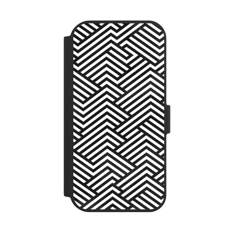 iPhone 15 NIVOflip Schwarz und Weiß ZigZag