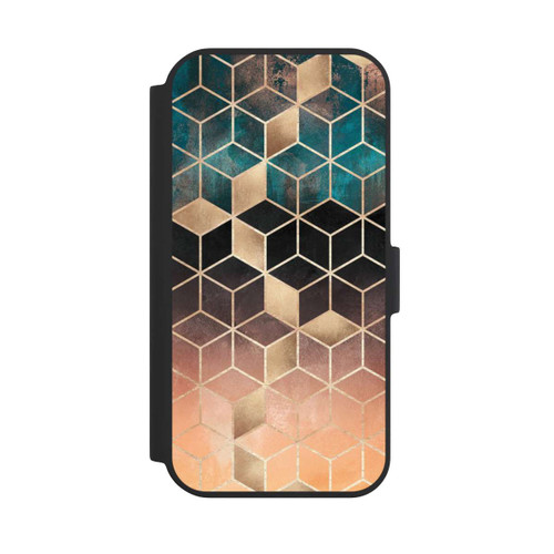 Apple iPhone 15 NIVOflip Ombre Traum Würfel Gold Druck