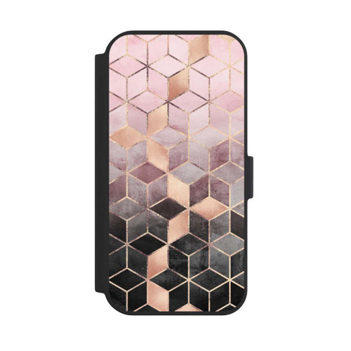Apple iPhone 15 NIVOflip Pink-grauer Farbverlauf Würfel Druck