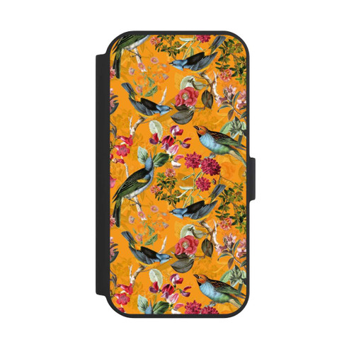 Apple iPhone 15 NIVOflip Tapete mit Vögeln und Blumen