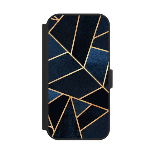 Apple iPhone 15 NIVOflip Navy Stein Golddruck