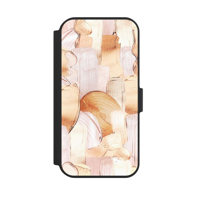 iPhone 15 NIVOflip White/Gold Brush Pattern