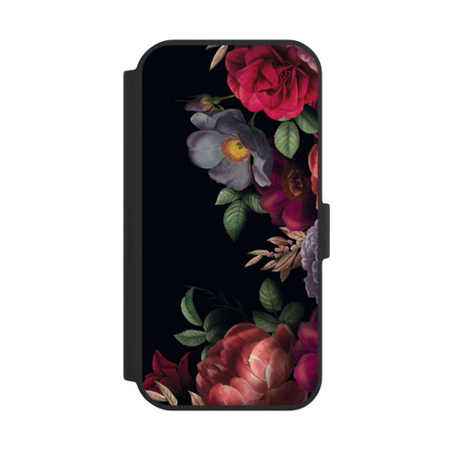 Apple iPhone 15 NIVOflip Blumen Auf Schwarz