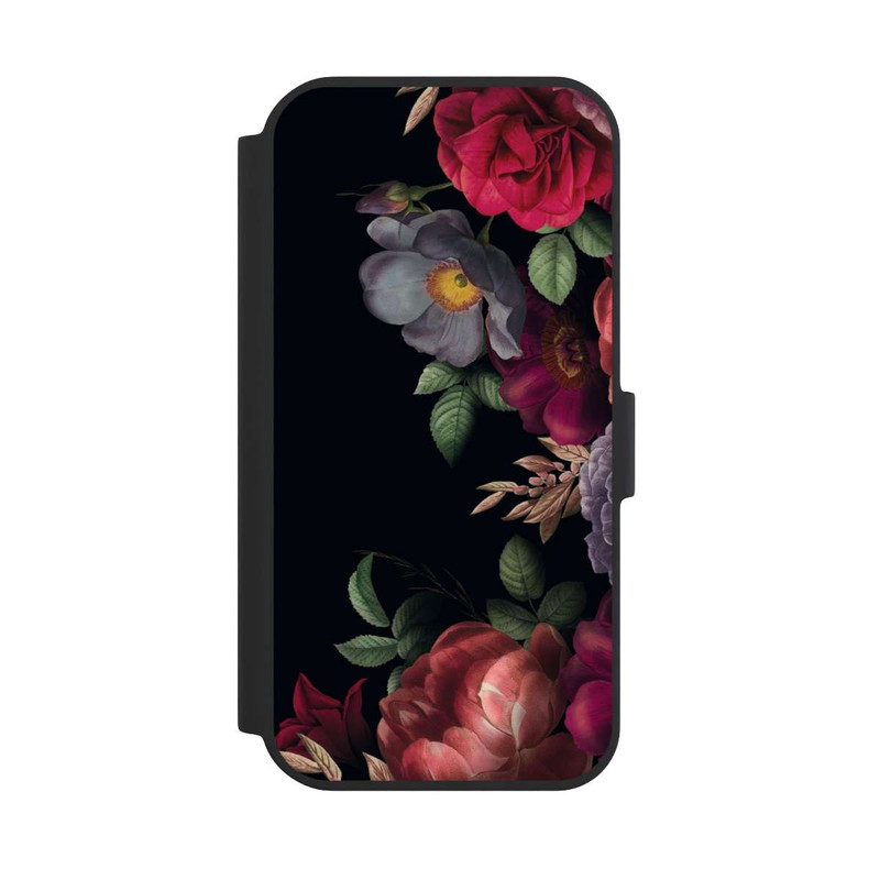 iPhone 15 NIVOflip Blumen Auf Schwarz