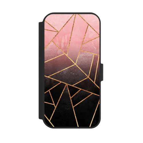 Apple iPhone 15 NIVOflip Pinker und Schwarzer Stein Gold Druck