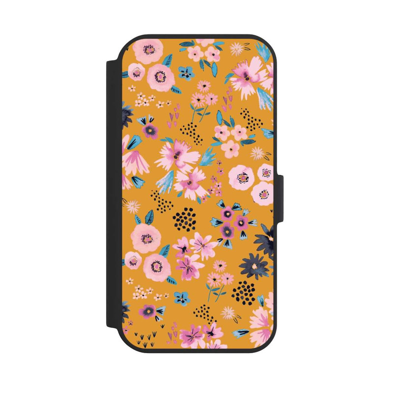 iPhone 15 NIVOflip Petites Fleurs Jaune Moutarde