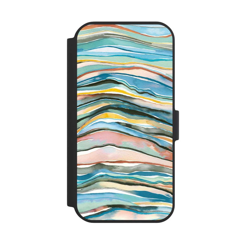 iPhone 15 NIVOflip Achatschichten Aquarellblau