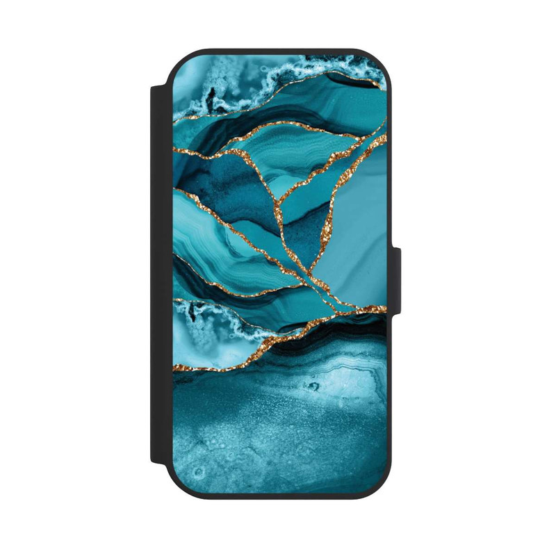 iPhone 15 NIVOflip Eisblaue Marmor Landschaft