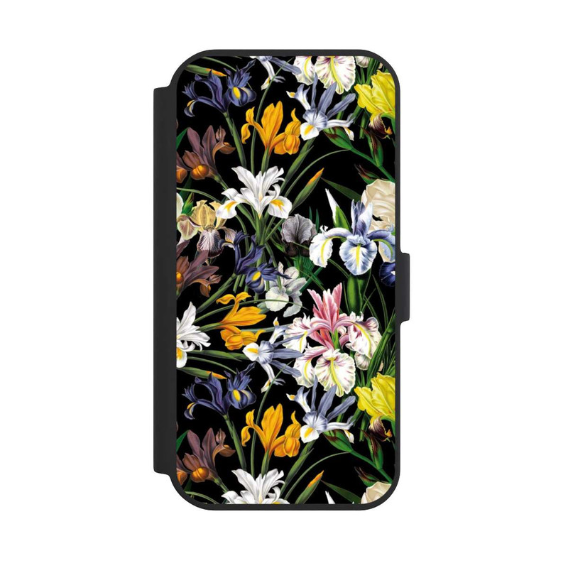 iPhone 15 NIVOflip Dunkle Wildblumentapete
