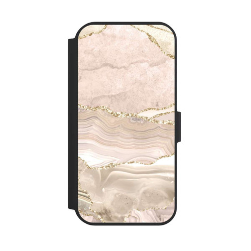 Apple iPhone 15 NIVOflip Marmor rosa-goldene Streifen