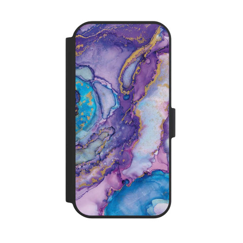 Apple iPhone 15 NIVOflip Purple und Blue Swirl Ink