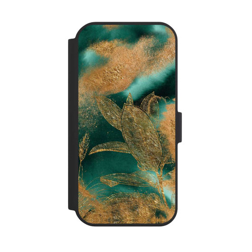 Apple iPhone 15 NIVOflip Gold und Grün Natur