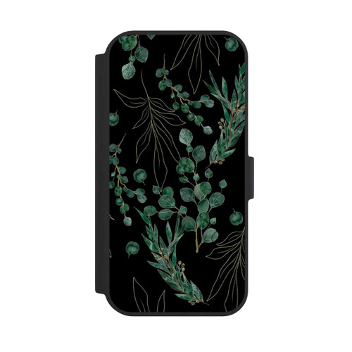 Apple iPhone 15 NIVOflip Eucalyptus Leaves black