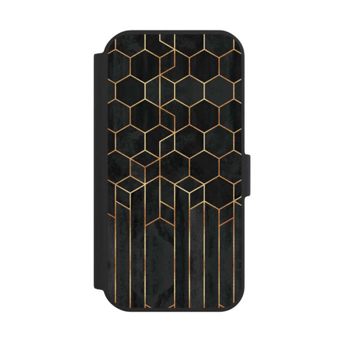 Apple iPhone 15 NIVOflip Schwarze Sechsecke