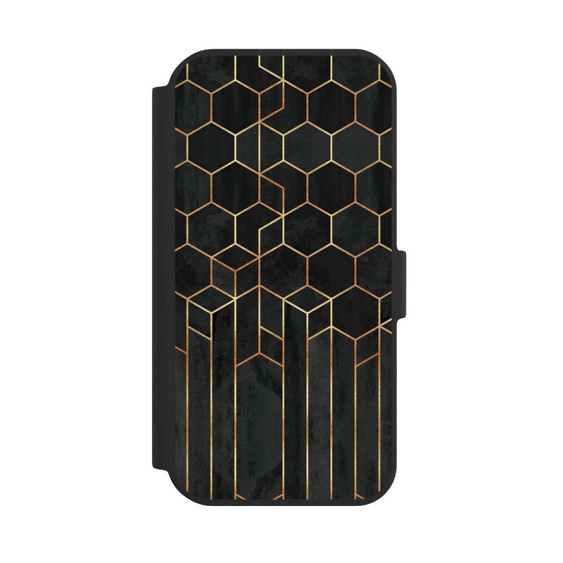 iPhone 15 NIVOflip Schwarze Sechsecke