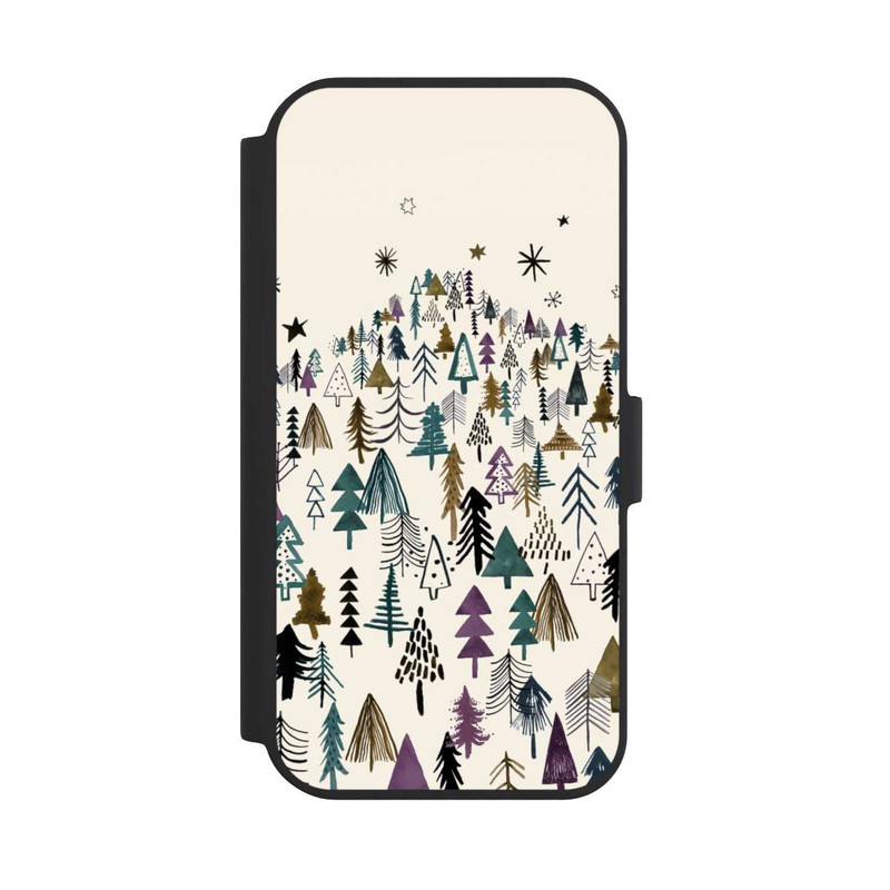 iPhone 15 NIVOflip Montagne Arbres Forêt Violet