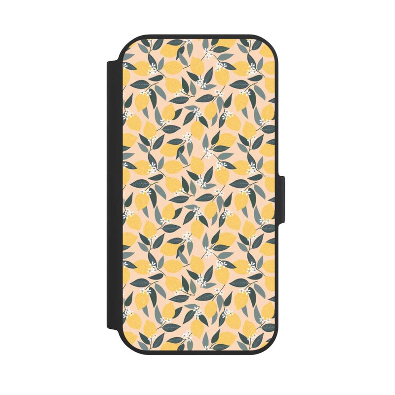 iPhone 15 NIVOflip Rosa Zitronen-Muster