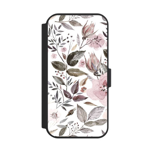 Apple iPhone 15 NIVOflip Aquarell braune Rosenblüten