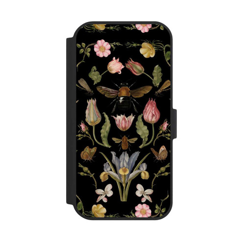 Apple iPhone 15 NIVOflip Wildblumen und Biene Schwarz