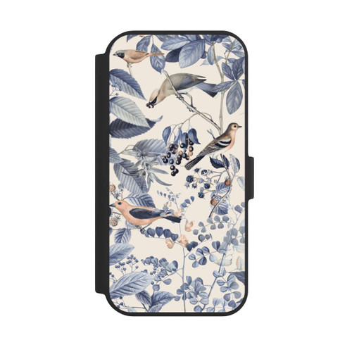 Apple iPhone 15 NIVOflip Vögel und Beeren in Beige
