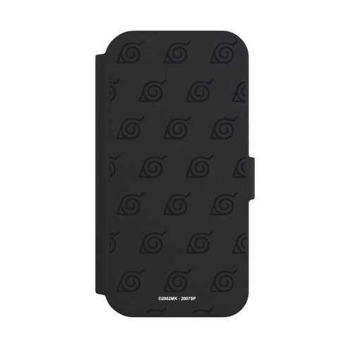 Apple iPhone 15 NIVOflip Schwarzes Konoha-Muster Transparent