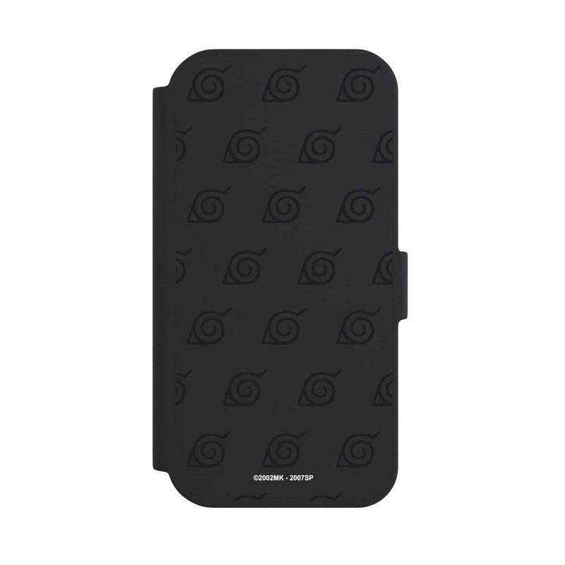 iPhone 15 NIVOflip Black Konoha Pattern Transparant