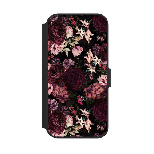 Apple iPhone 15 NIVOflip Blumentapete dunkelviolett