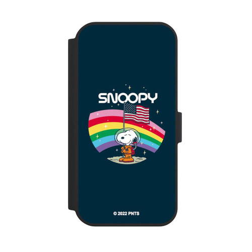 Apple iPhone 15 NIVOflip Snoopy Weltraumreisender Regenbogen
