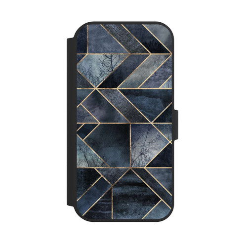 Apple iPhone 15 NIVOflip Abstraktes Natur-Dunkelblau