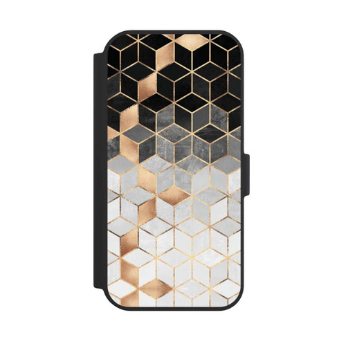 Apple iPhone 15 NIVOflip Würfel dunkel und gold