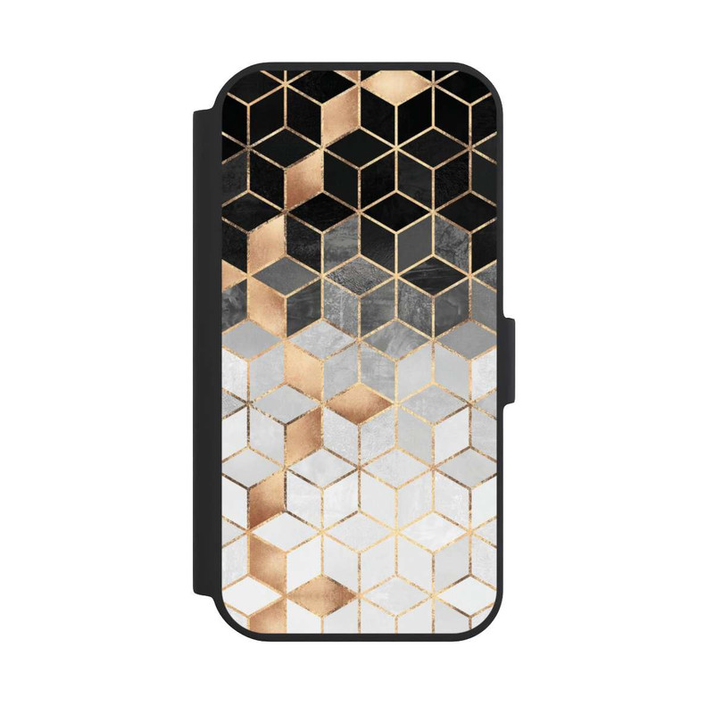 iPhone 15 NIVOflip Würfel dunkel und gold