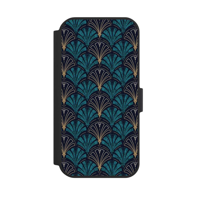iPhone 15 NIVOflip Art Deco Aquamarin Gold