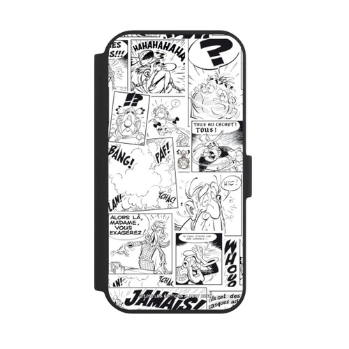 Apple iPhone 15 NIVOflip Asterix Comic Schwarz und Weiß