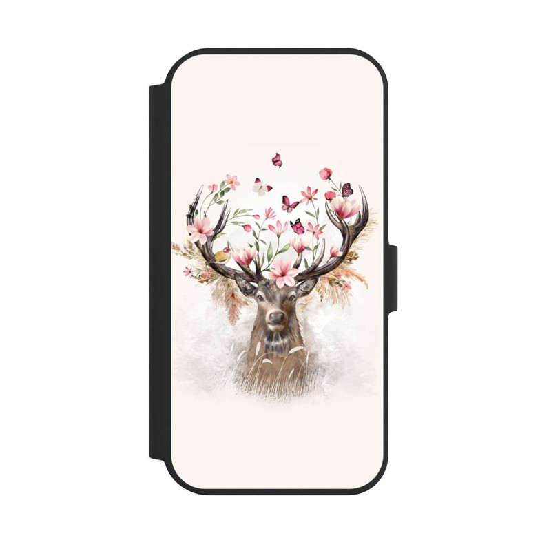 iPhone 15 NIVOflip Hirsch Blumen Geweih
