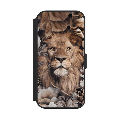 Apple iPhone 15 NIVOflip Löwe Blumenrahmen Beige