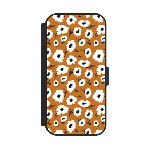 Apple iPhone 15 NIVOflip Blumenmuster Ocker