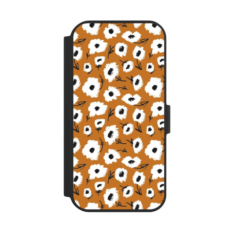 iPhone 15 NIVOflip Blumenmuster Ocker