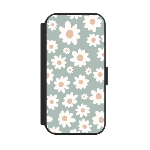 Apple iPhone 15 NIVOflip Gänseblümchen Muster grün