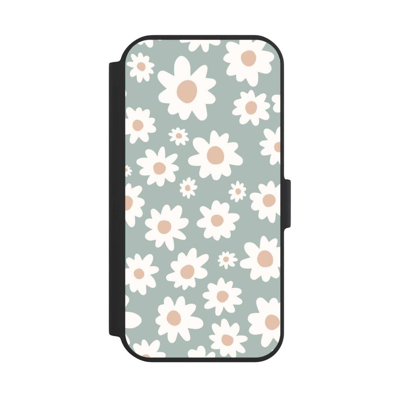 iPhone 15 NIVOflip Gänseblümchen Muster grün