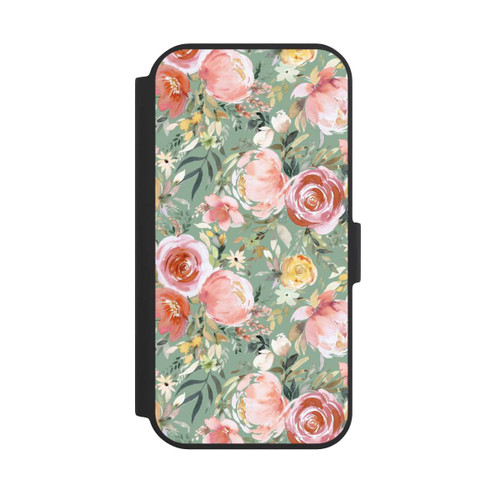 Apple iPhone 15 NIVOflip Pastellfarbener Pfingstrosenstrauß