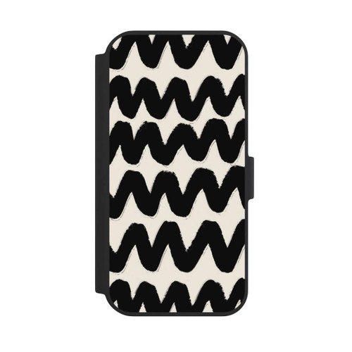 Apple iPhone 15 NIVOflip Schwarzes Wellenmuster