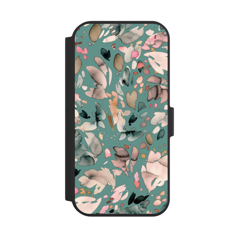 iPhone 15 NIVOflip Abstrakte Blumenblätter grün