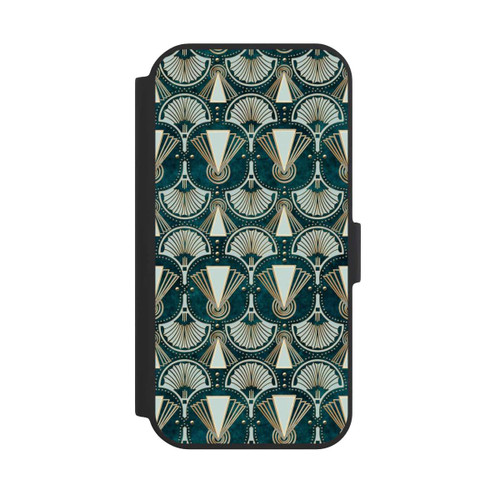 Apple iPhone 15 NIVOflip Art Deco Green Pattern