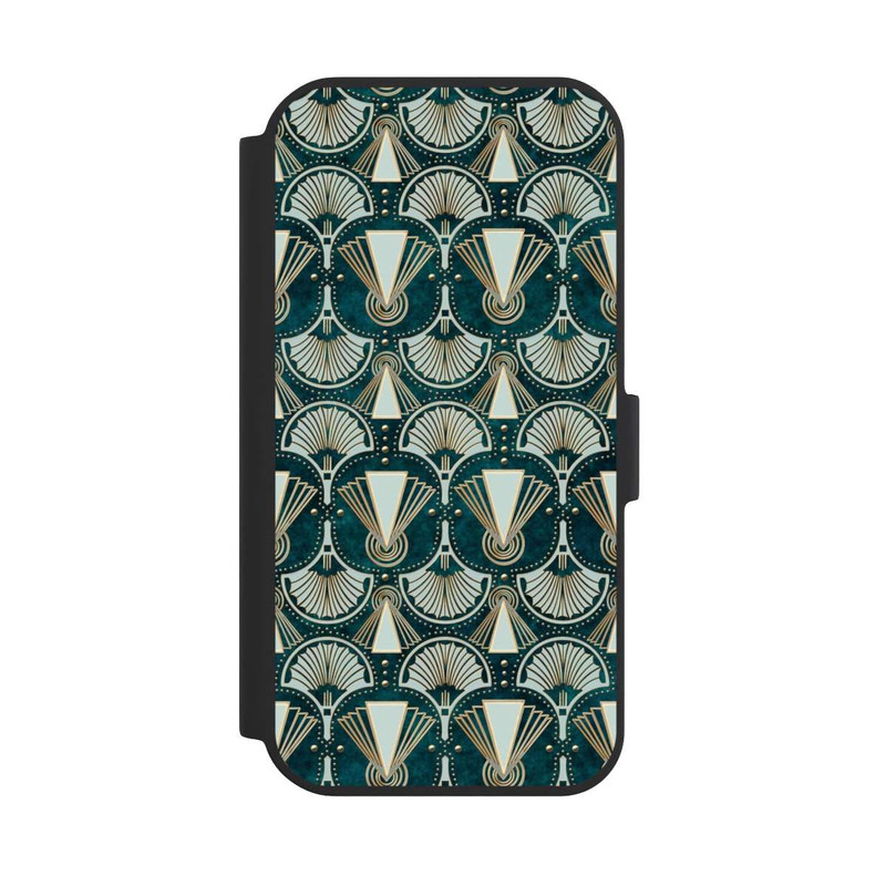 iPhone 15 NIVOflip Art Deco Green Pattern