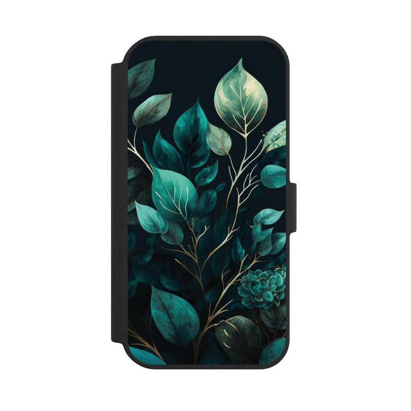 iPhone 15 NIVOflip Eucalyptus Fond Sombre avec IA