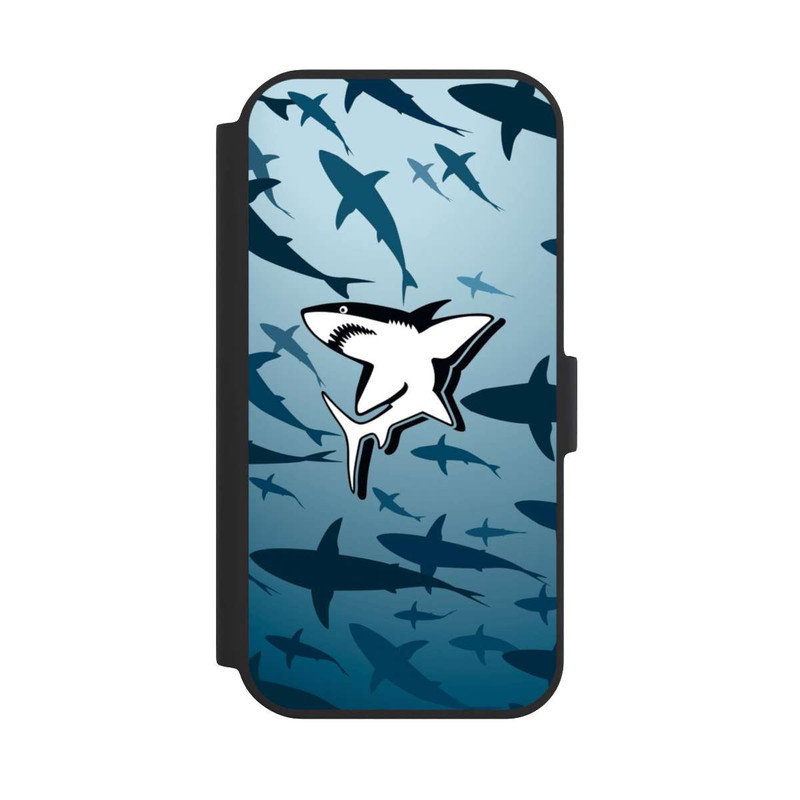 iPhone 15 NIVOflip Haie Muster Blau
