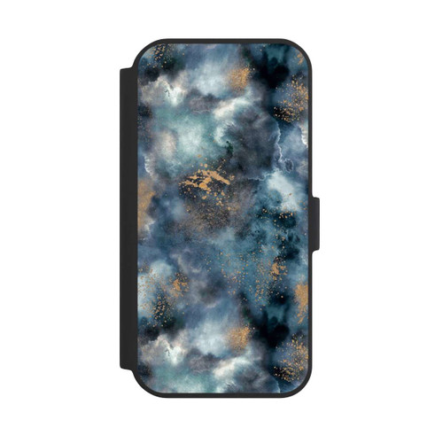 Apple iPhone 15 NIVOflip Smoky Marble Watercolor Navy