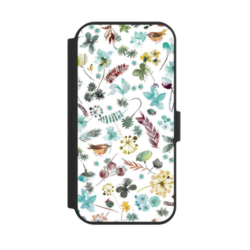 Apple iPhone 15 NIVOflip Botanischer Schmetterling Natur Blau