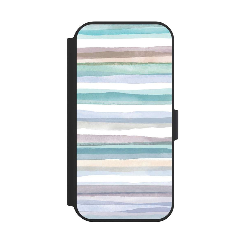 iPhone 15 NIVOflip Pastellfarbene Streifen Blau