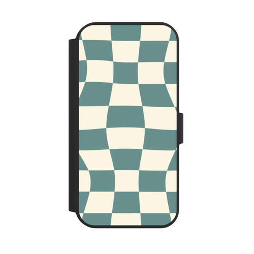 Apple iPhone 15 NIVOflip Schachbrett Petrol